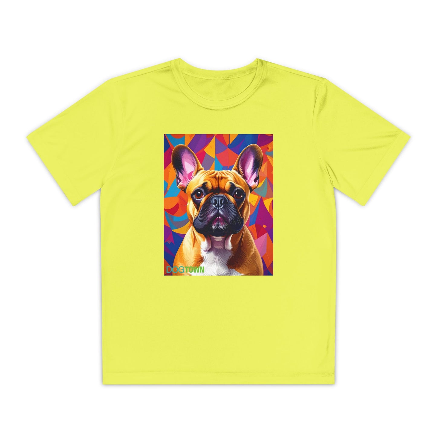 Pup Art Canvas - Kid's Sport Short Sleeve Tee (French Bulldog)
