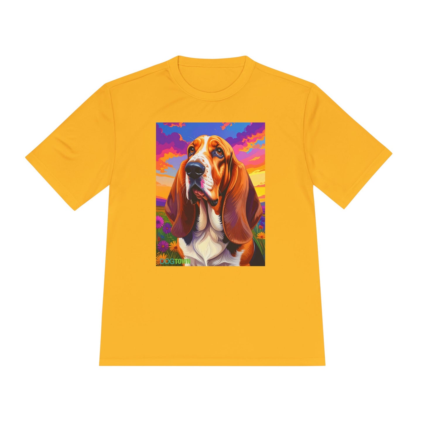 Pup Art Canvas Unisex Moisture Wicking Tee (Basset Hound)