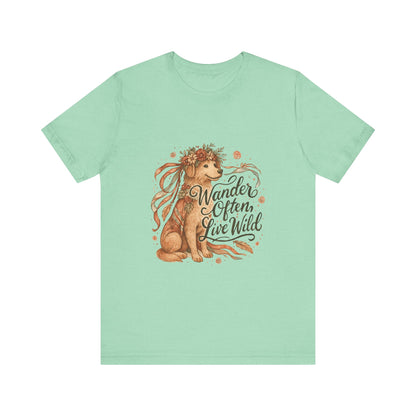 Dogtown Boho Revival Unisex Jersey Short Sleeve Tee (Golden Retriever)