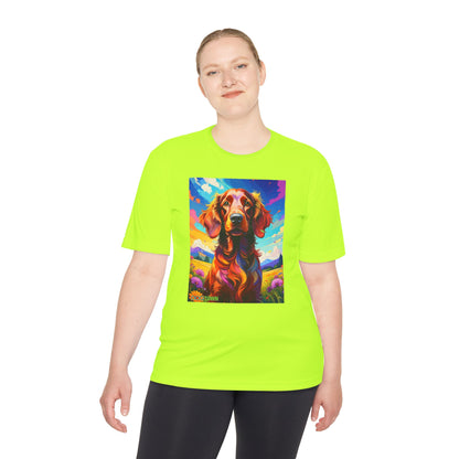 Pup Art Canvas Unisex Moisture Wicking Tee (Irish Setter)