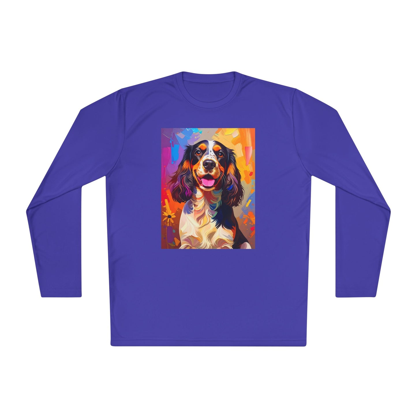 Pup Art Canvas Sport Long Sleeve Tee (English Springer Spaniel - 1)