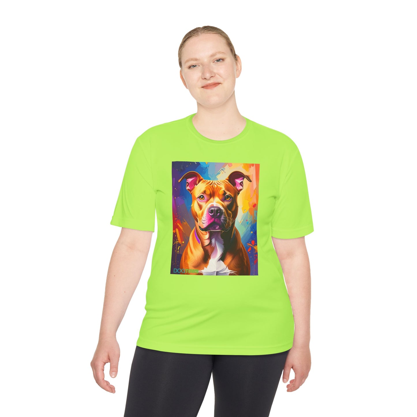 Pup Art Canvas Unisex Moisture Wicking Tee (Pit Bull)