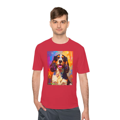 Pup Art Canvas Unisex Moisture Wicking Tee (English Springer Spaniel - 1)