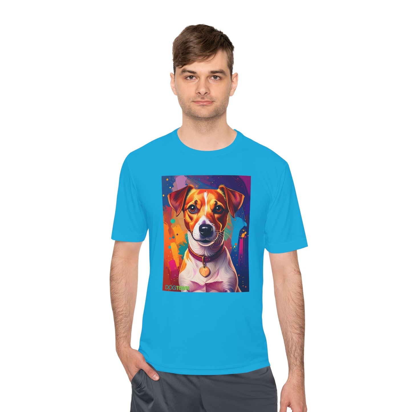Pup Art Canvas Unisex Moisture Wicking Tee (Jack Russell Terrier)