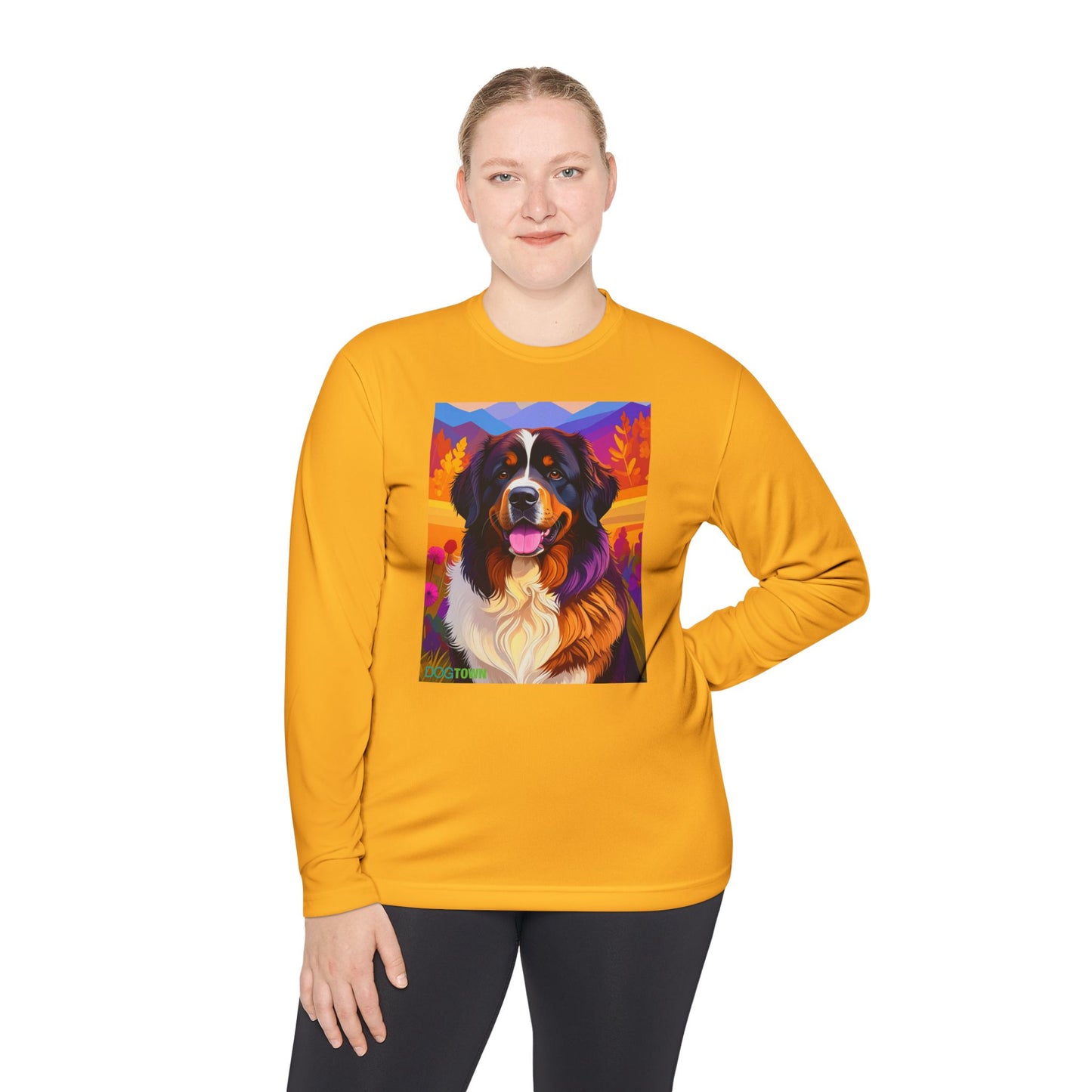 Pup Art Canvas Sport Long Sleeve Tee (Bernese Mountain Dog)
