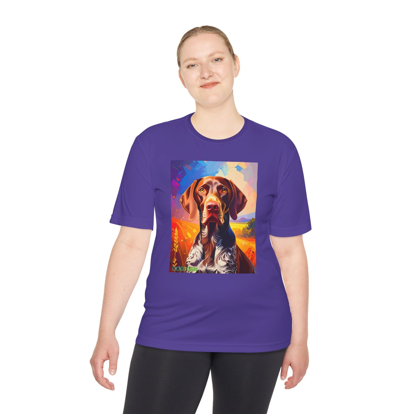 Pup Art Canvas Unisex Moisture Wicking Tee (German Shorthaired Pointer)