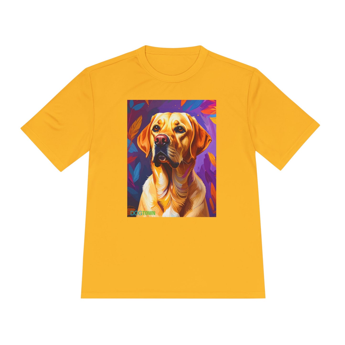 Pup Art Canvas Unisex Moisture Wicking Tee (Yellow Lab)