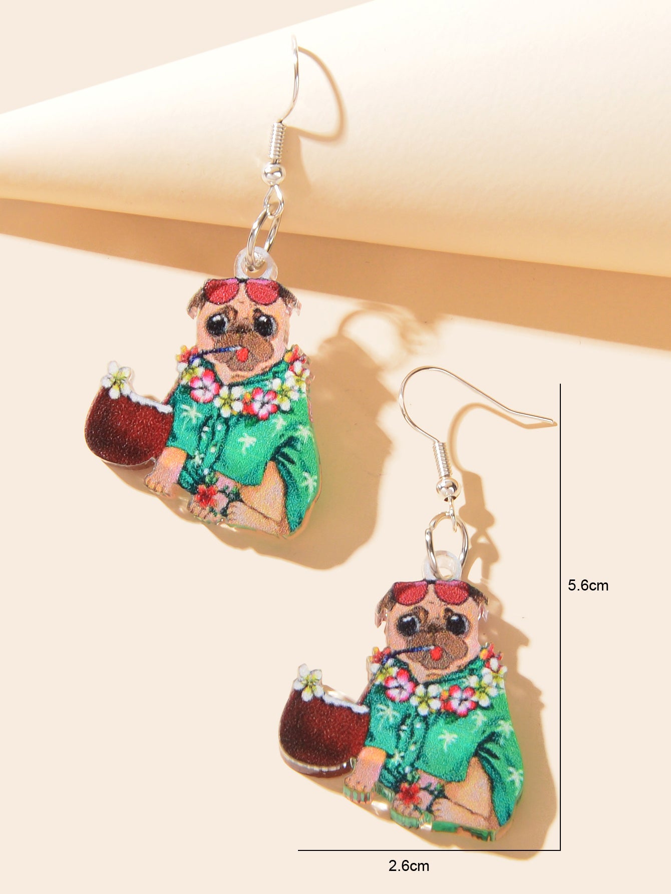 Lovely Colorful Acrylic Puppy Dangle Drop Earrings Holiday Dog Animals