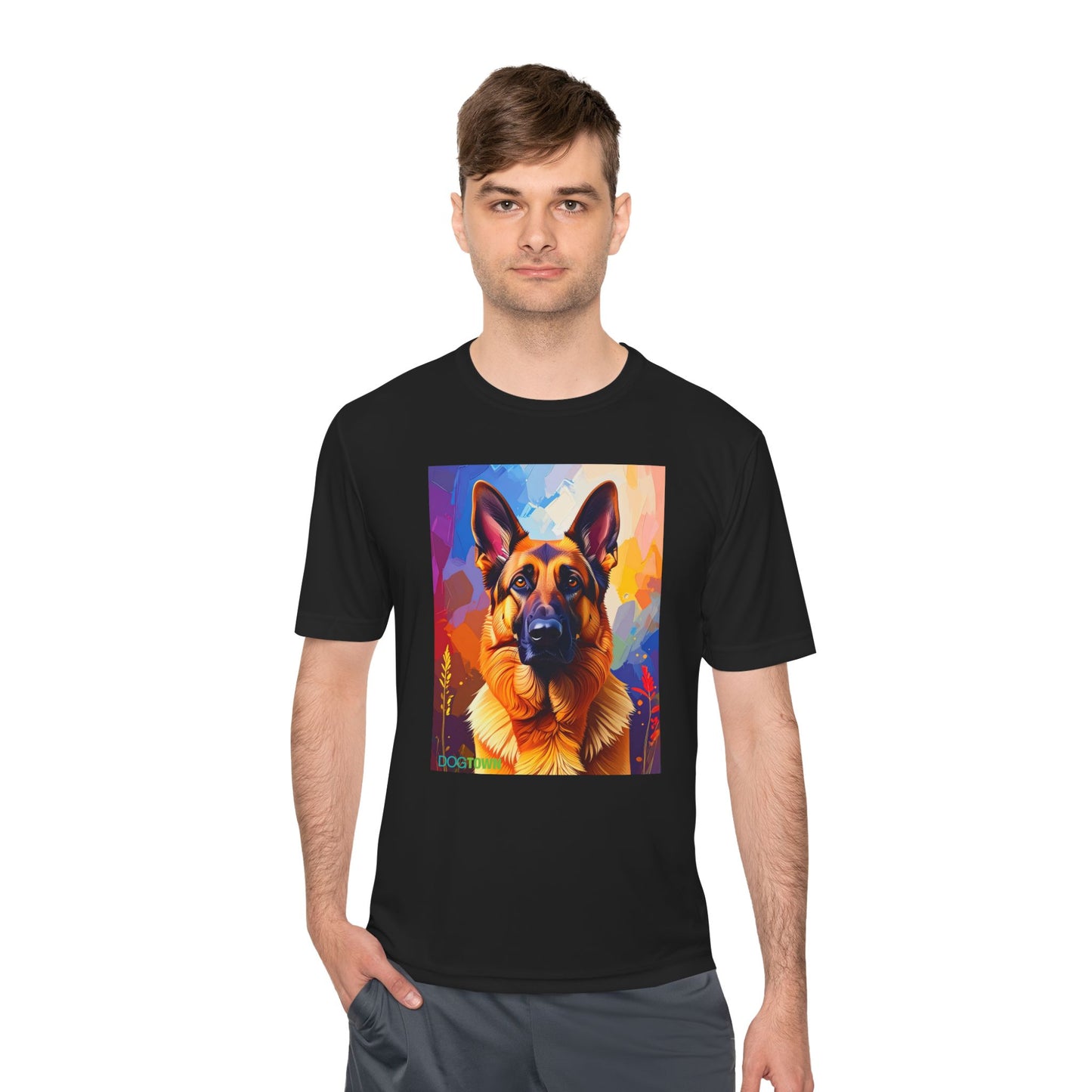 Pup Art Canvas Unisex Moisture Wicking Tee (German Shepherd)