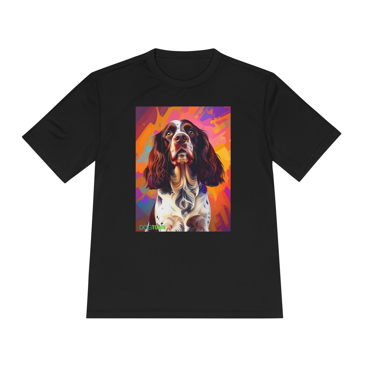 Pup Art Canvas Unisex Moisture Wicking Tee (English Springer Spaniel - 2)