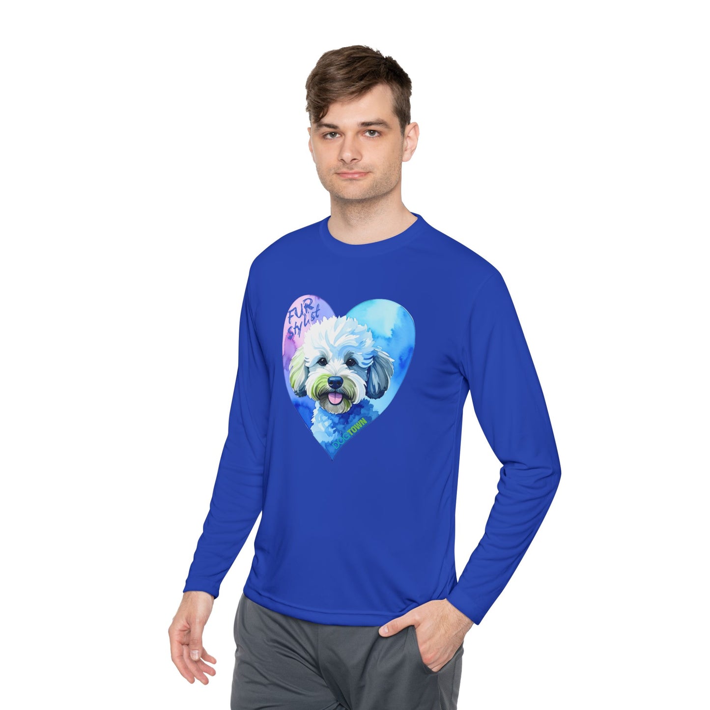 Dogtown Fur Stylist Groomer Long Sleeve Shirt (Doodle with Heart)