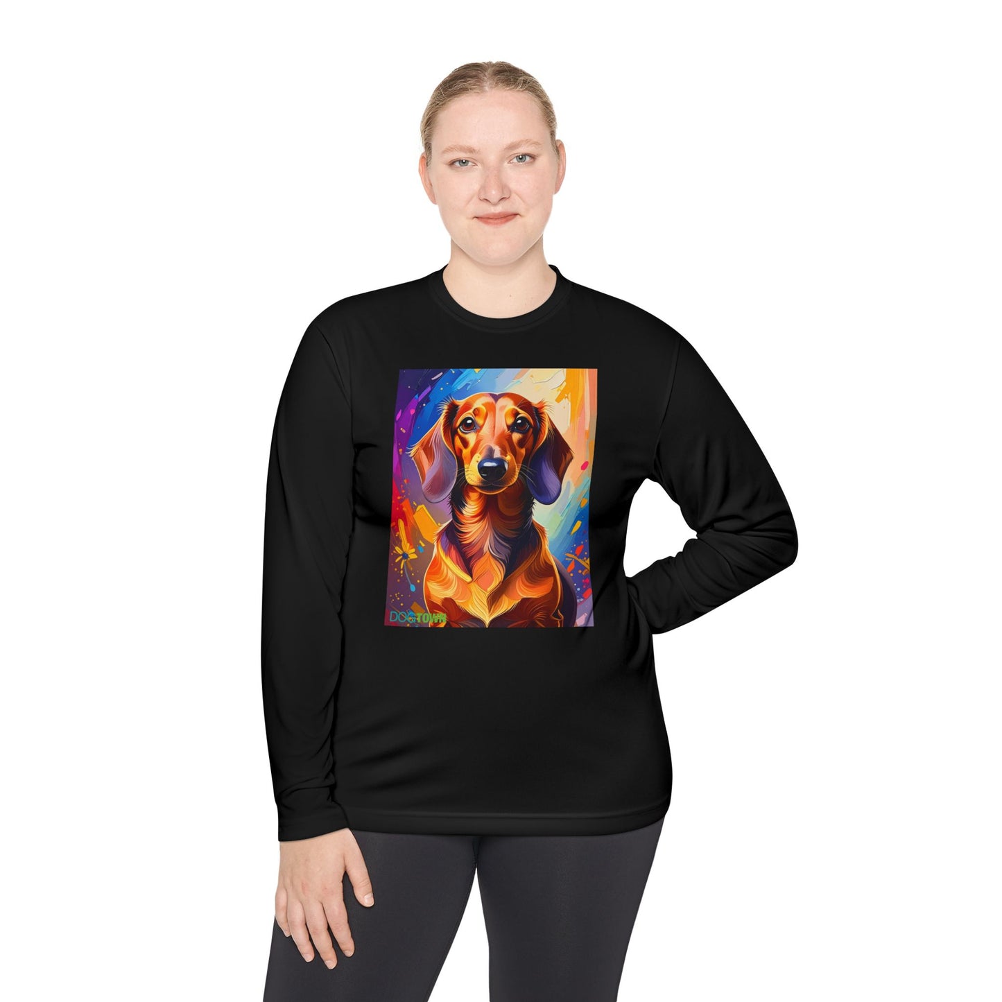 Pup Art Canvas Sport Long Sleeve Tee (Dachshund)