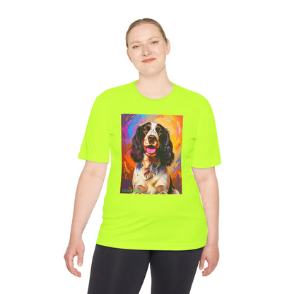 Pup Art Canvas Unisex Moisture Wicking Tee (English Springer Spaniel - 3)