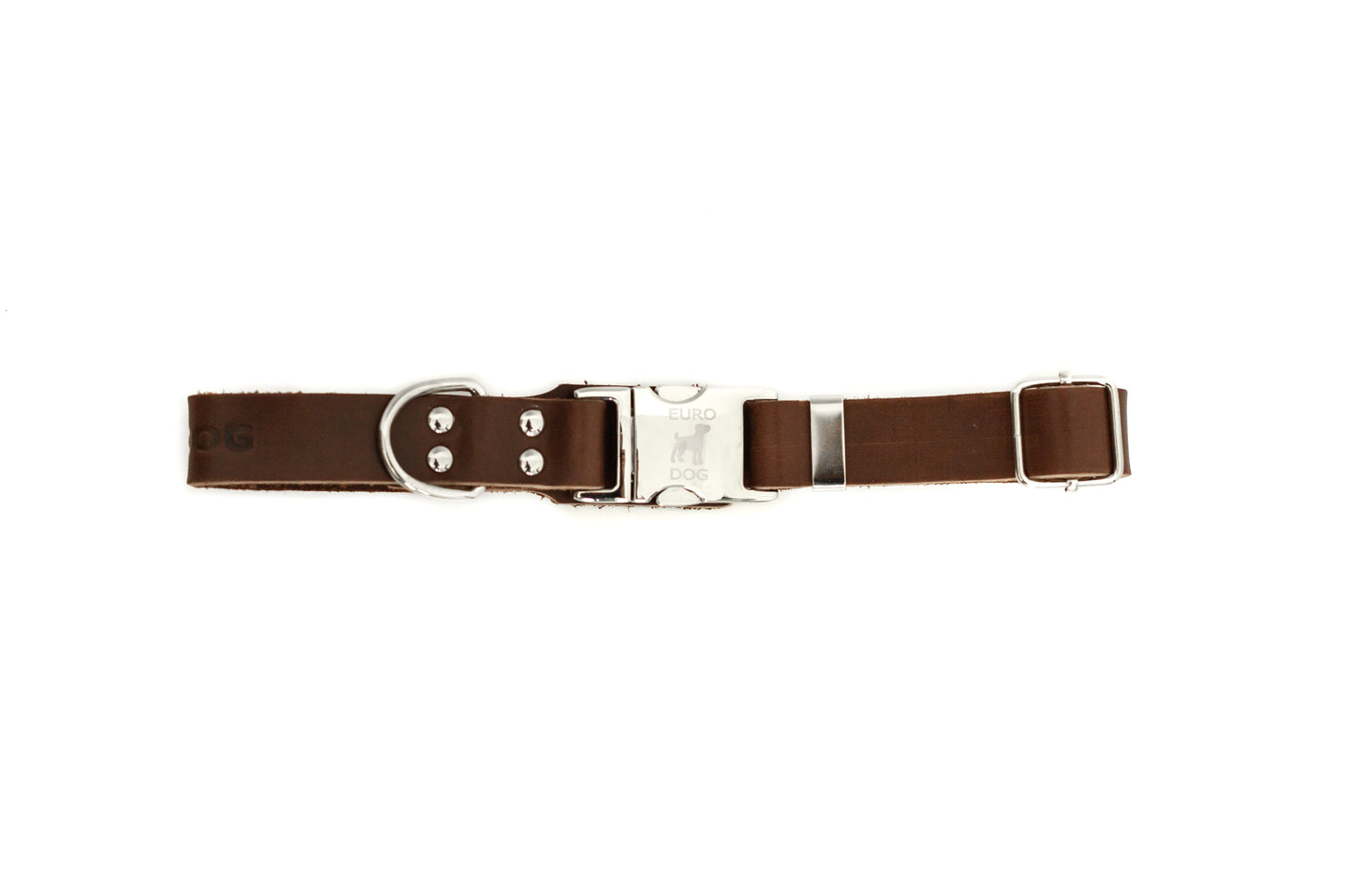 Modern Style Quick-Release Chocolate Leather Dog Collar