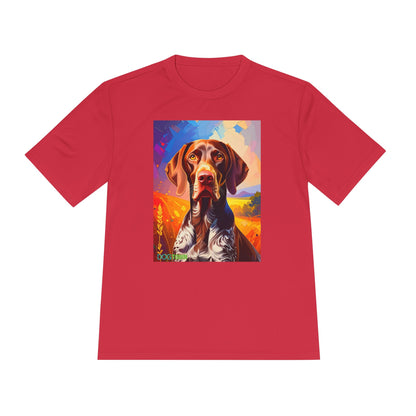 Pup Art Canvas Unisex Moisture Wicking Tee (German Shorthaired Pointer)