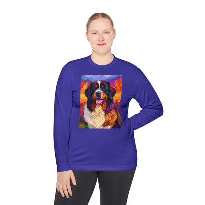 Pup Art Canvas Sport Long Sleeve Tee (Bernese Mountain Dog)