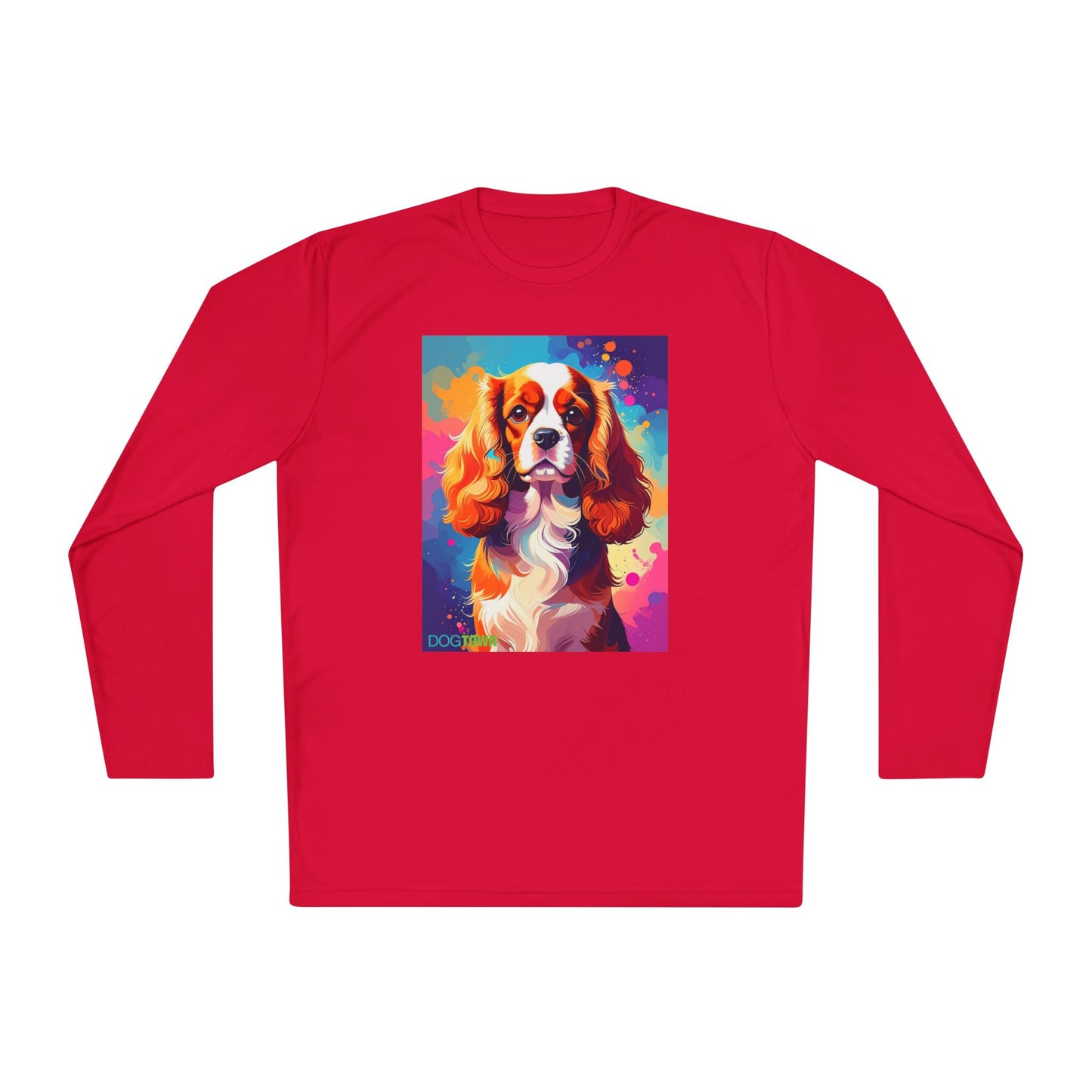 Pup Art Canvas Sport Long Sleeve Tee (Cavalier King Charles Spaniel)