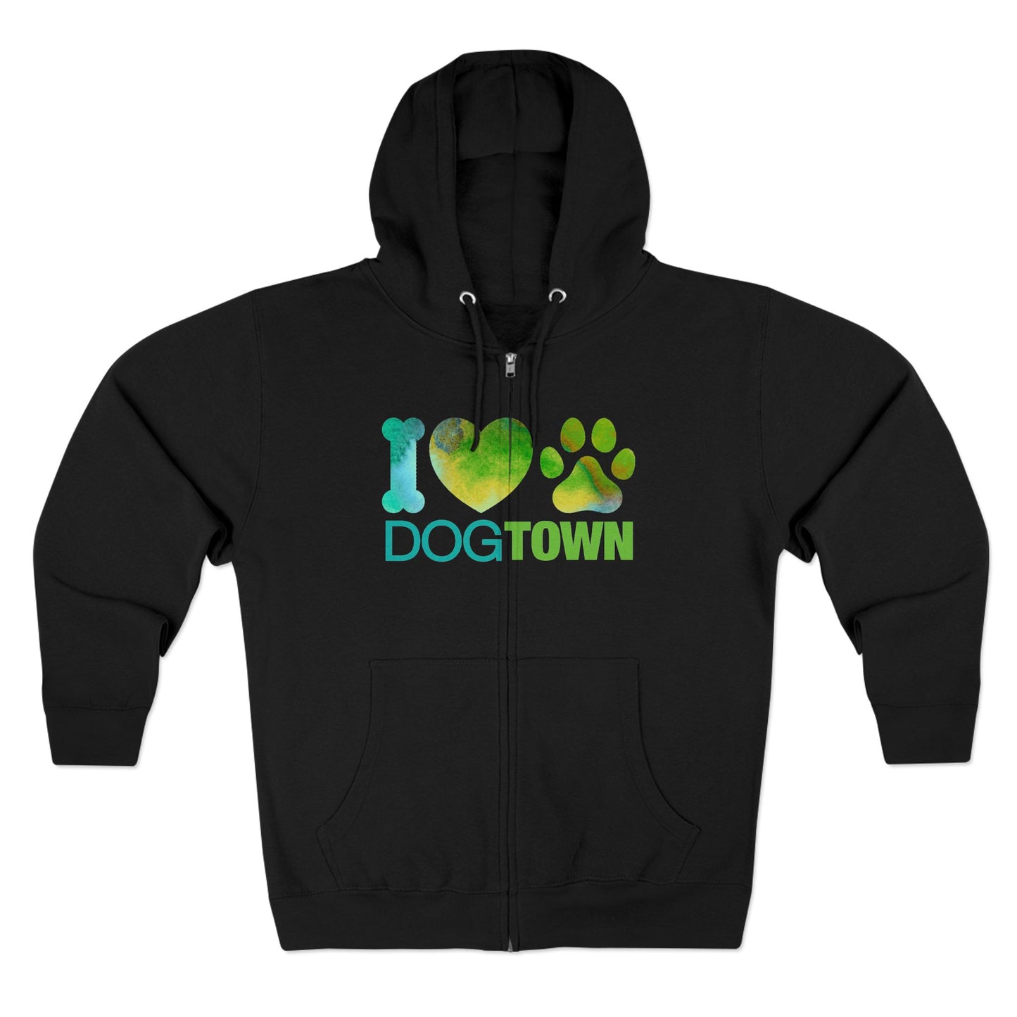 Dogtown - “I Heart Paw” Unisex Zip Up Hoodie