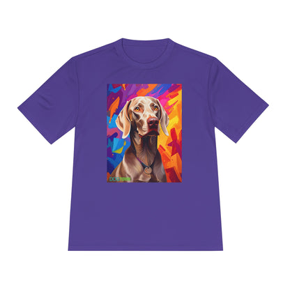 Pup Art Canvas Unisex Moisture Wicking Tee (Weimaraner)