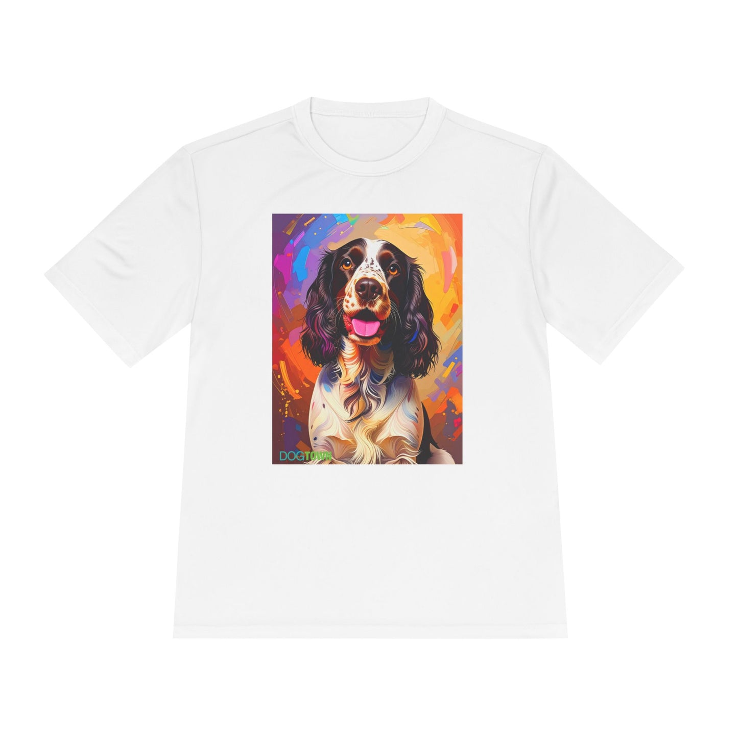 Pup Art Canvas Unisex Moisture Wicking Tee (English Springer Spaniel - 3)