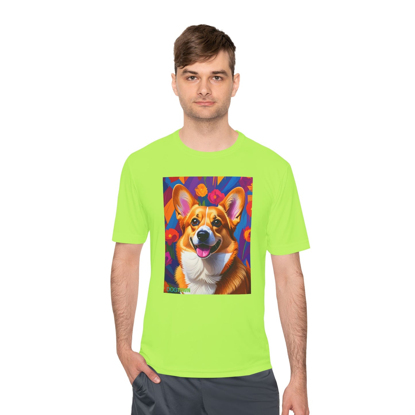 Pup Art Canvas Unisex Moisture Wicking Tee (Corgi)