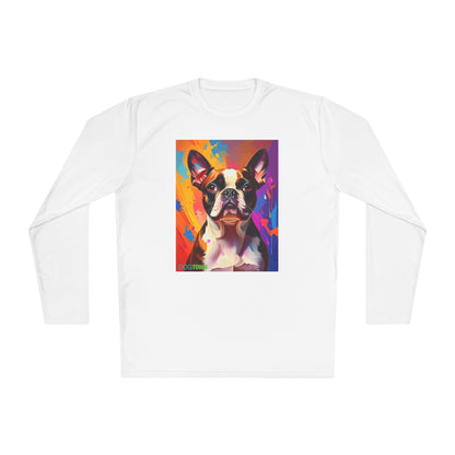 Pup Art Canvas Sport Long Sleeve Tee (Boston Terrier)