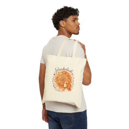 Dogtown Boho Revival "Wanderlust" Cotton Canvas Tote Bag (Beagle)
