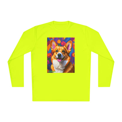 Pup Art Canvas Sport Long Sleeve Tee (Corgi)