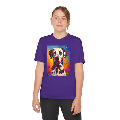 Pup Art Canvas - Kid's Sport Short Sleeve Tee (Dalmatian)