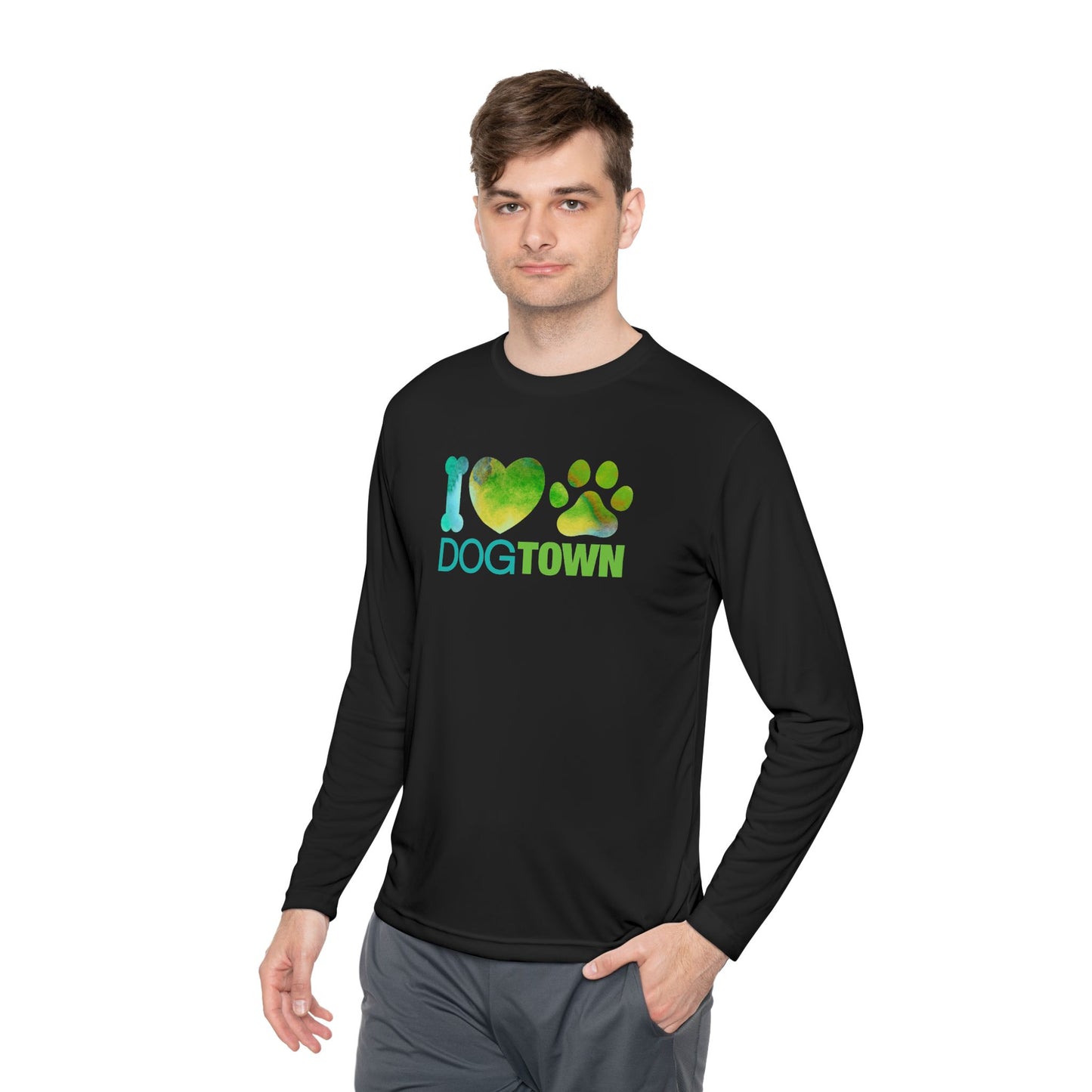 Dogtown "I Heart Paw" Long Sleeve Polyester Lightweight Tee