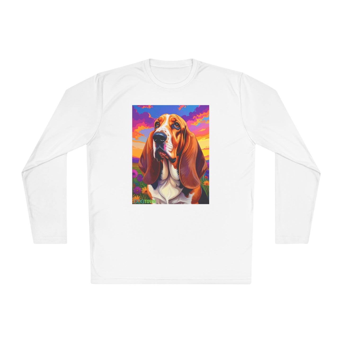 Pup Art Canvas Sport Long Sleeve Tee (Basset Hound)