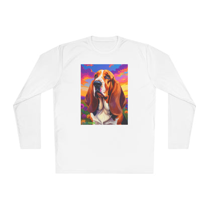 Pup Art Canvas Sport Long Sleeve Tee (Basset Hound)