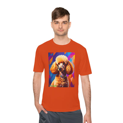 Pup Art Canvas Unisex Moisture Wicking Tee (Mini Poodle)
