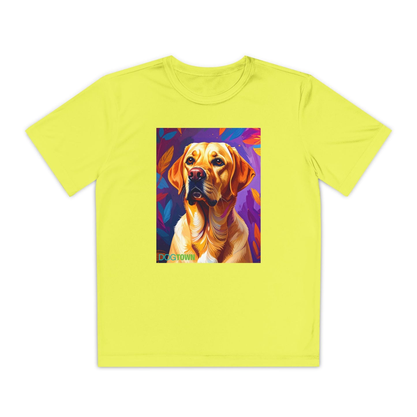 Pup Art Canvas - Kid's Sport Short Sleeve Tee (Yellow Lab)