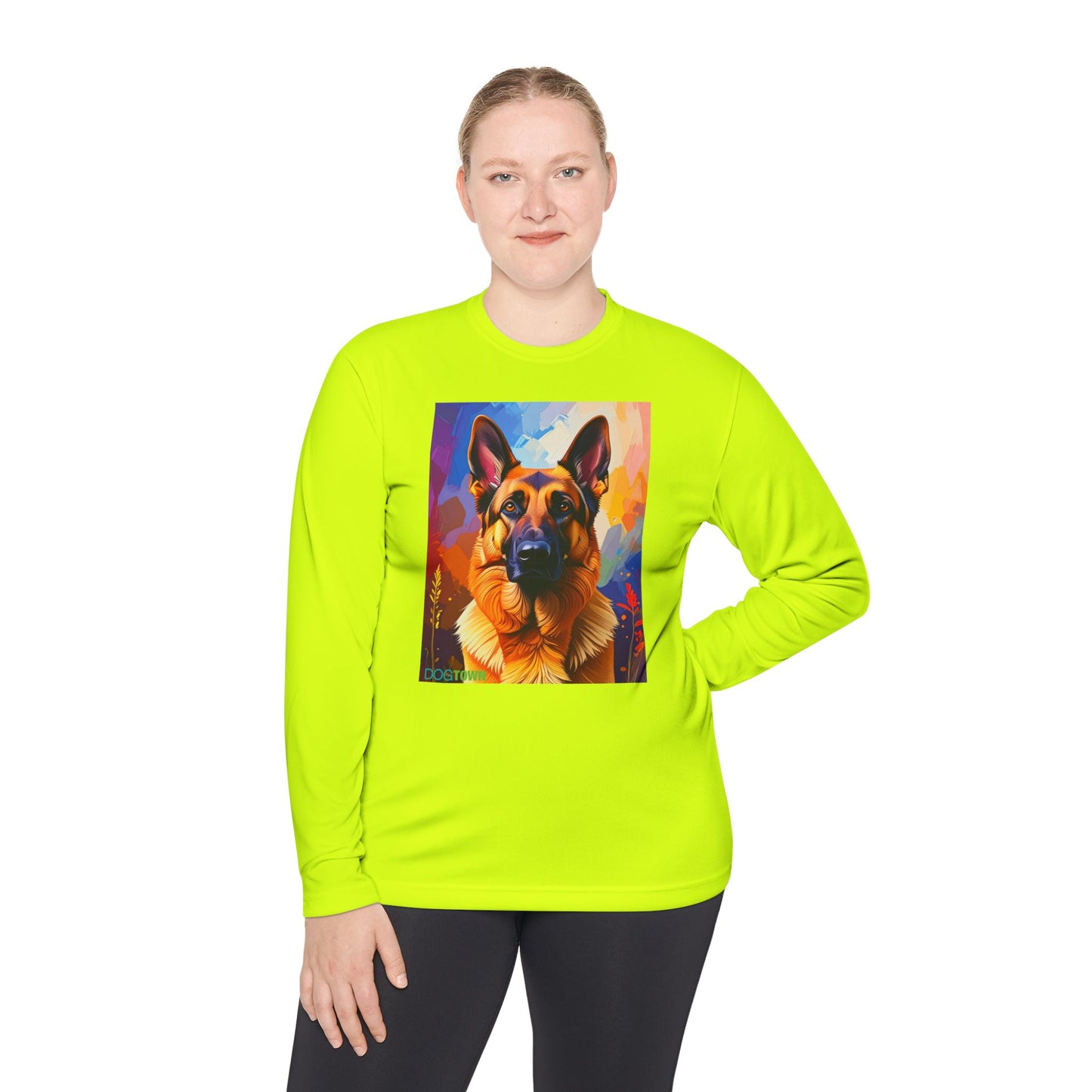 Pup Art Canvas Sport Long Sleeve Tee (German Shepherd)