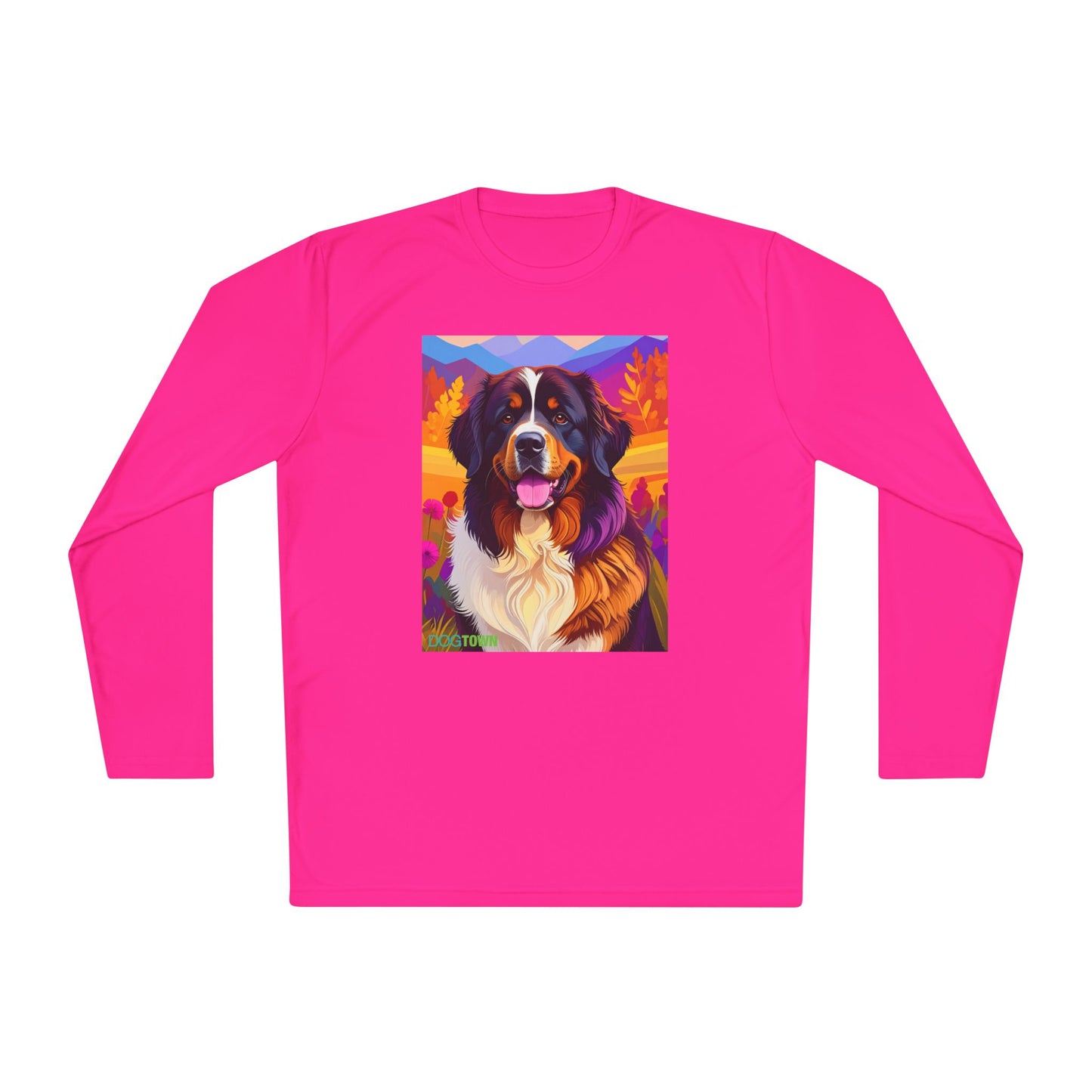 Pup Art Canvas Sport Long Sleeve Tee (Bernese Mountain Dog)