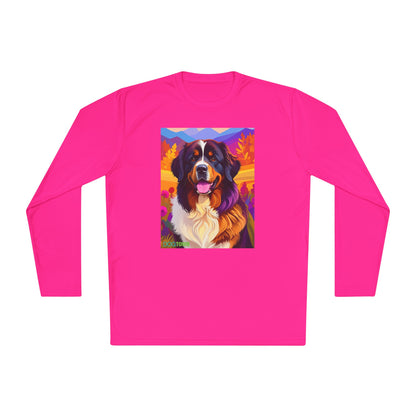 Pup Art Canvas Sport Long Sleeve Tee (Bernese Mountain Dog)