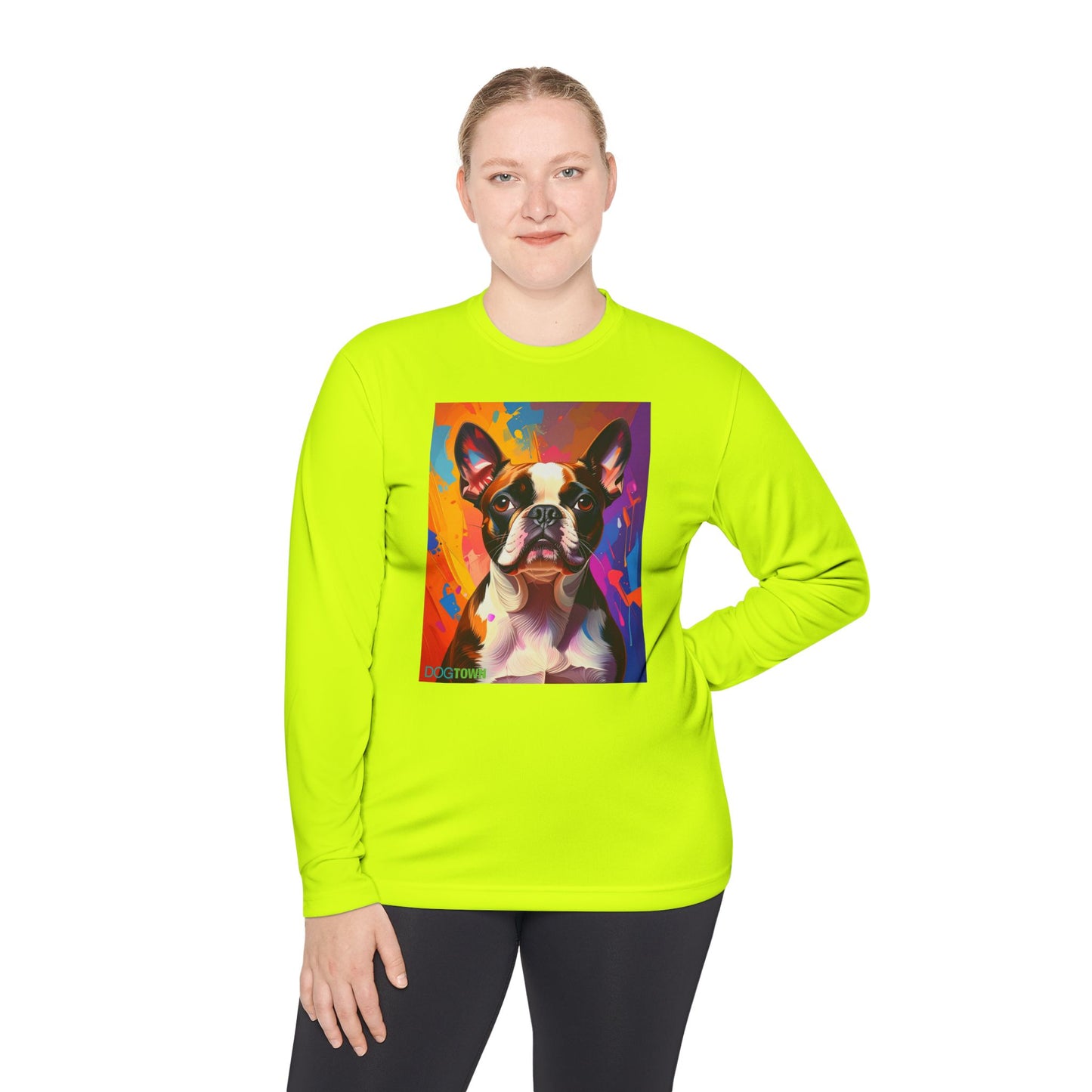 Pup Art Canvas Sport Long Sleeve Tee (Boston Terrier)