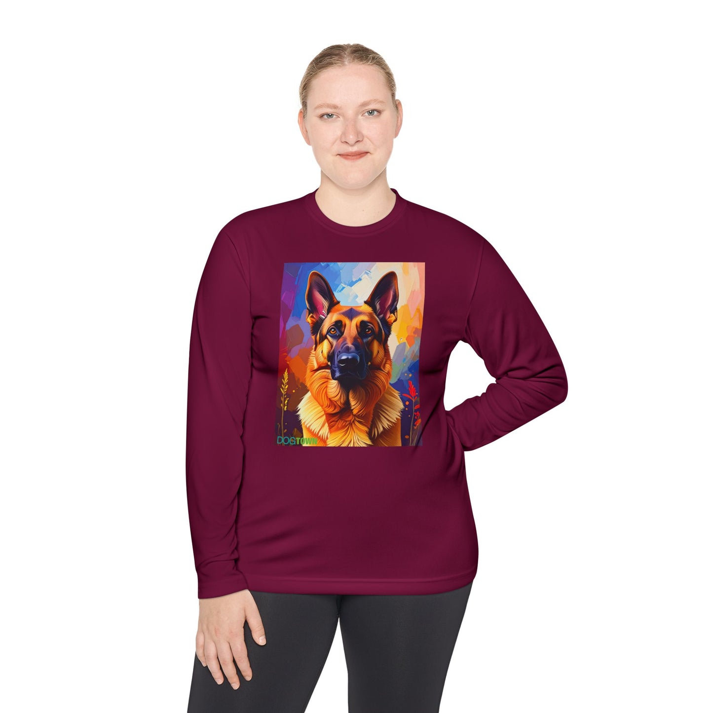 Pup Art Canvas Sport Long Sleeve Tee (German Shepherd)