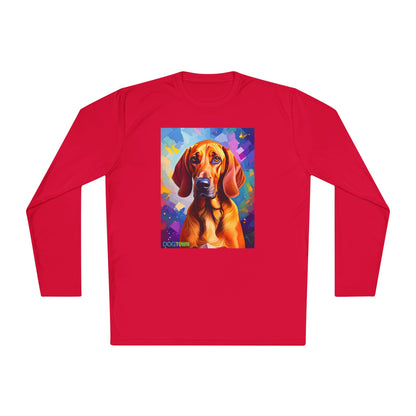 Pup Art Canvas Sport Long Sleeve Tee (Redbone Coonhound)
