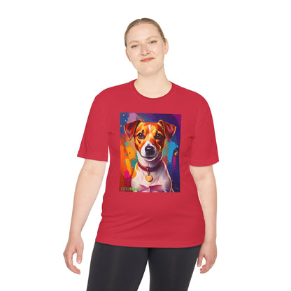 Pup Art Canvas Unisex Moisture Wicking Tee (Jack Russell Terrier)