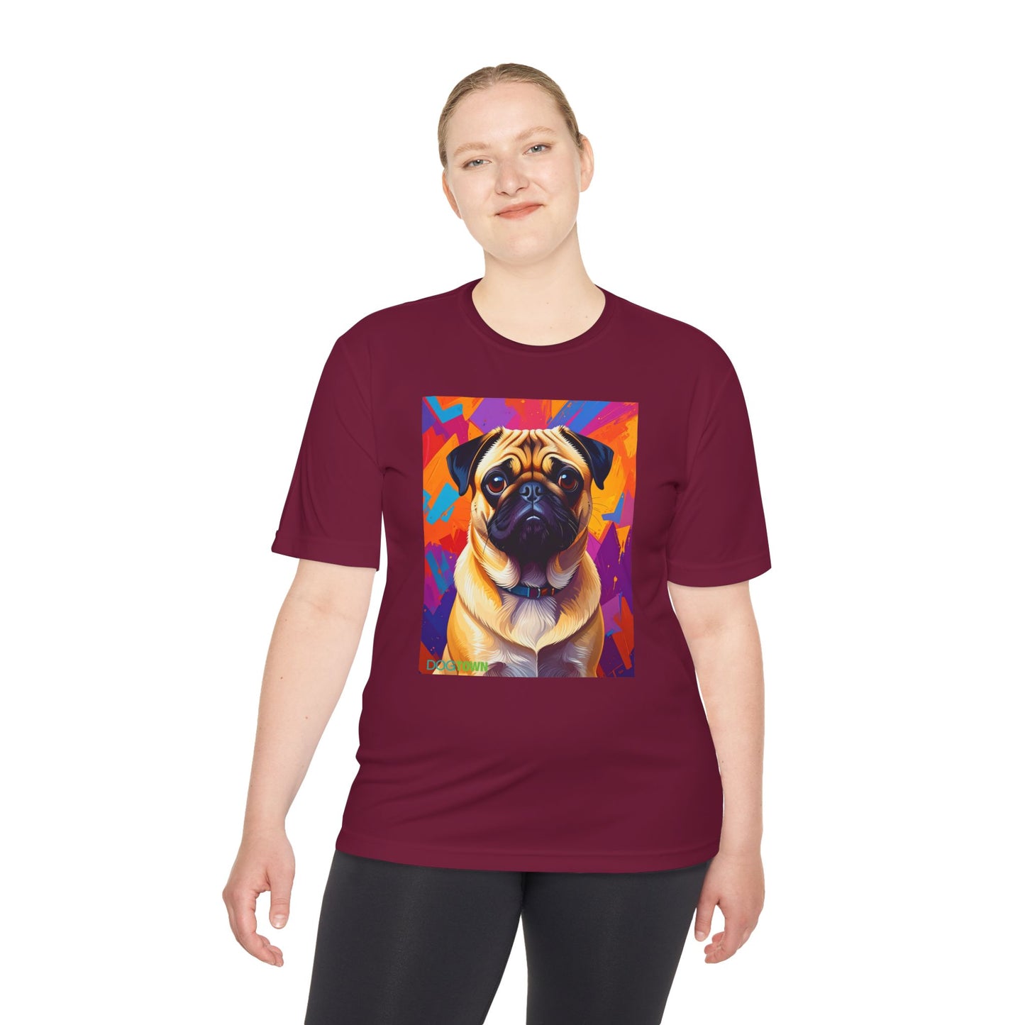 Pup Art Canvas Unisex Moisture Wicking Tee (Pug)