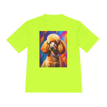 Pup Art Canvas Unisex Moisture Wicking Tee (Mini Poodle)
