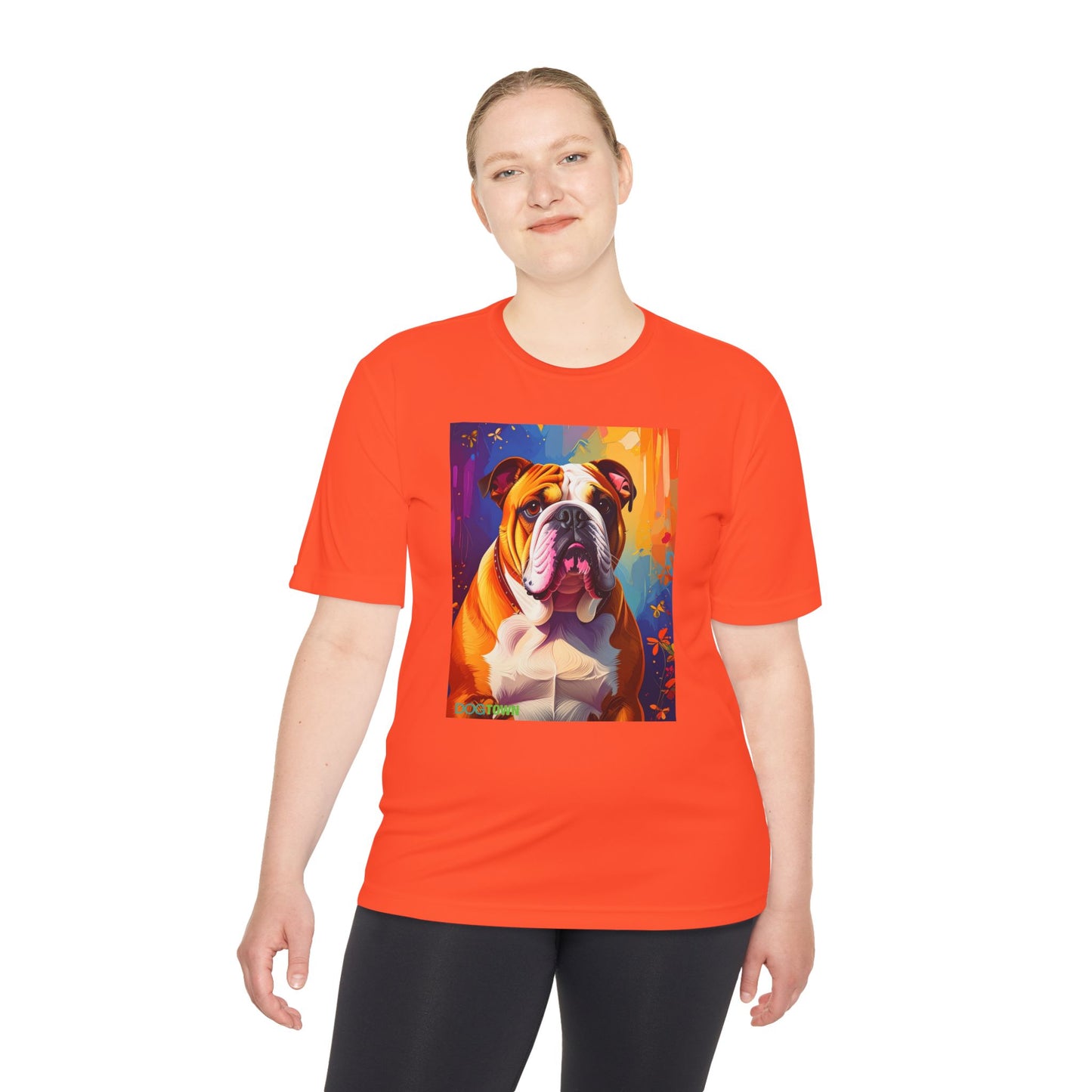 Pup Art Canvas Unisex Moisture Wicking Tee (English Bulldog)