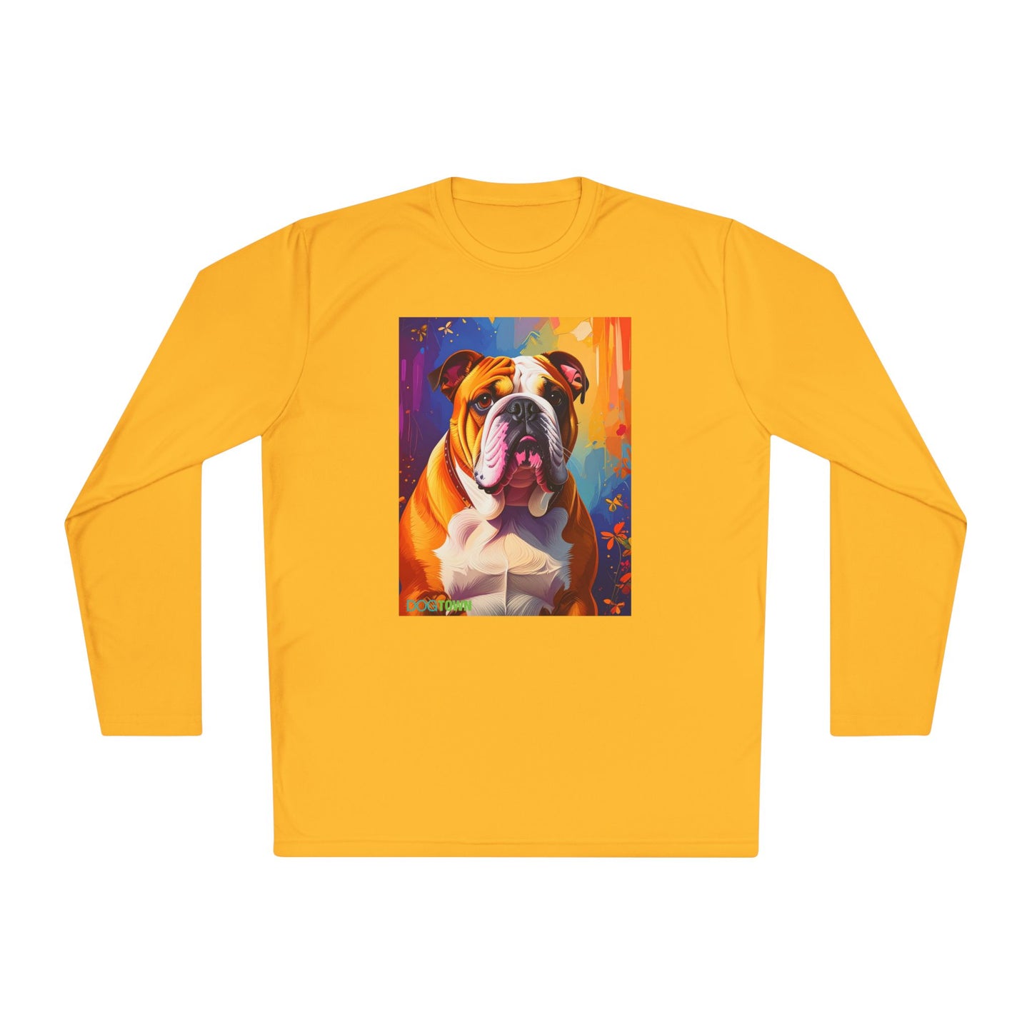 Pup Art Canvas Sport Long Sleeve Tee (English Bulldog)