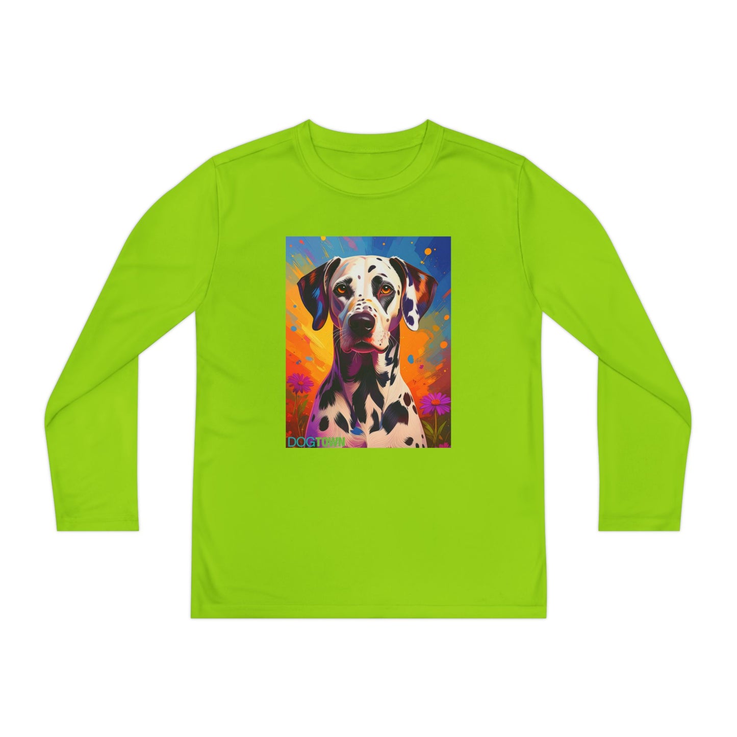 Pup Art Canvas - Kid's Sport Long Sleeve Tee (Dalmatian)