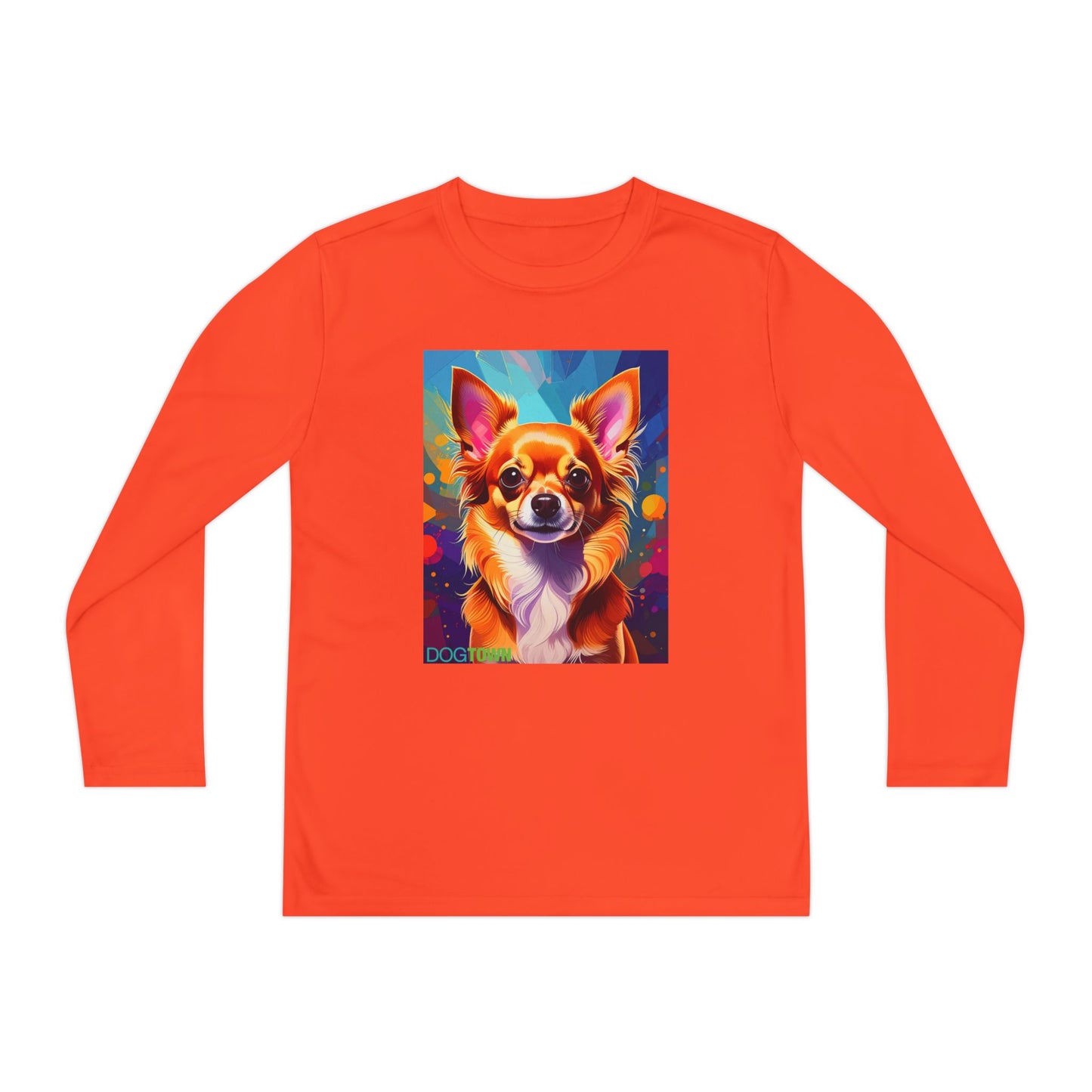 Pup Art Canvas - Kid's Sport Long Sleeve Tee (Chihuahua)