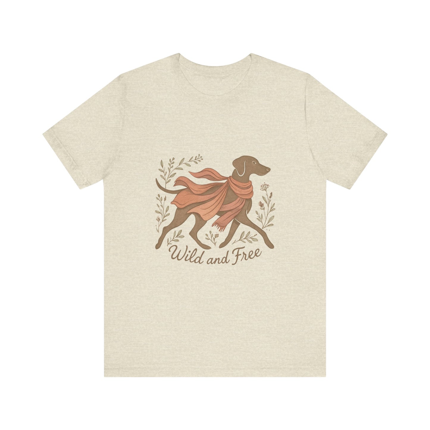 Dogtown Boho Revival "Wild and Free" Unisex Jersey Short Sleeve Tee (Weimaraner)