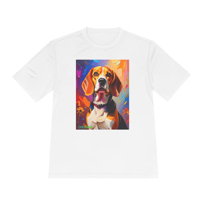 Pup Art Canvas Unisex Moisture Wicking Tee (Beagle)