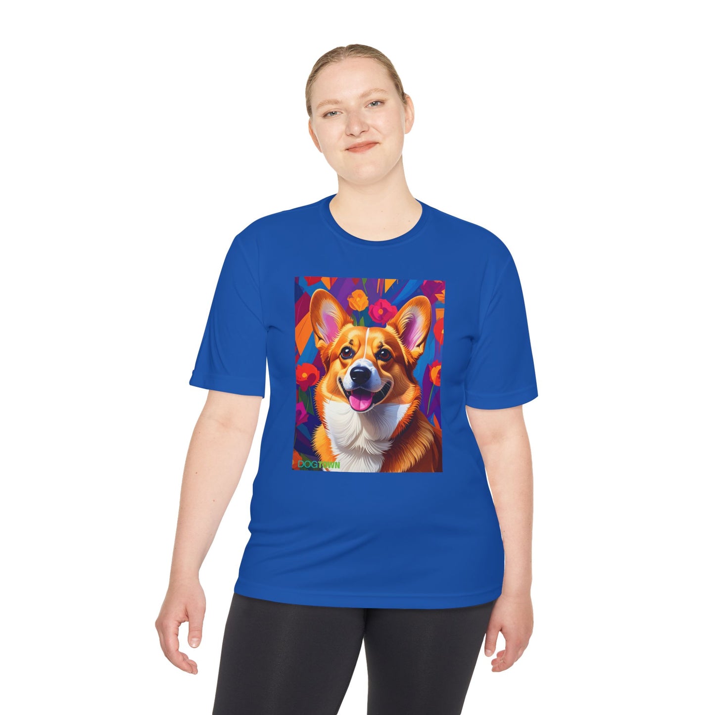 Pup Art Canvas Unisex Moisture Wicking Tee (Corgi)